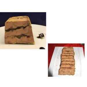 Terrine de Foie Gras au Grué de Cacao et Confit de Mangue