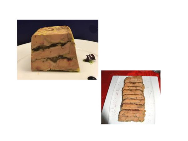 Terrine de Foie Gras au Grué de Cacao et Confit de Mangue